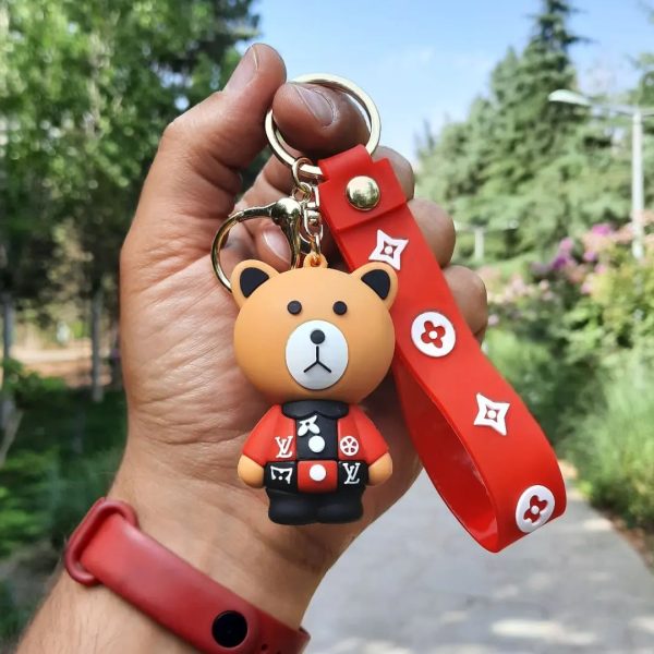 جاسوئیچی سیلیکونی خرس قرمز اورجینال وارداتی و مناسب هدیه و آویز کیف، کوله، کلید