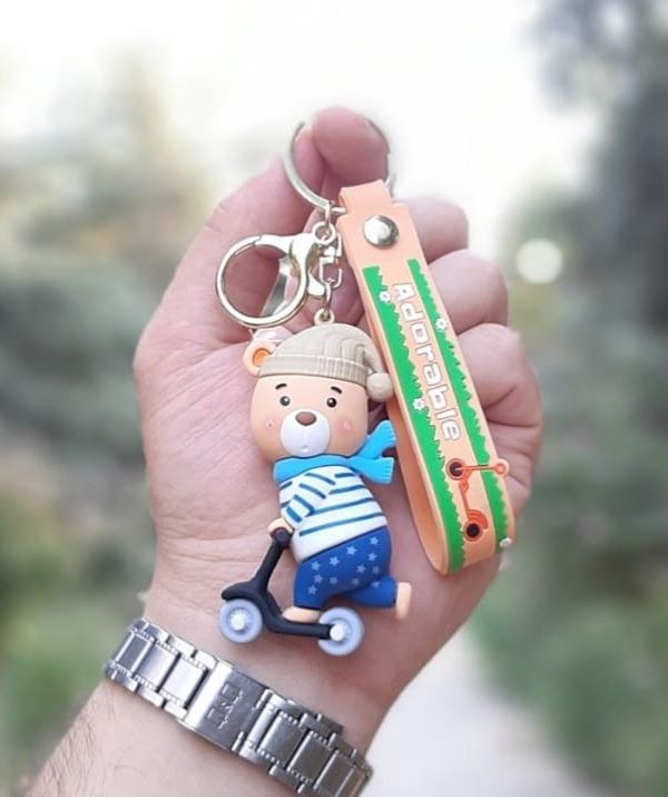 آویز سیلیکونی خرس اسکوتر سوار