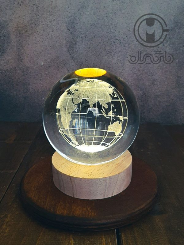 گوی‌ کریستالی وارداتی ۸ سانتی کره زمین