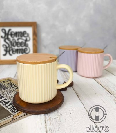 ماگ سرامیکی درب بامبو طرح دالبر