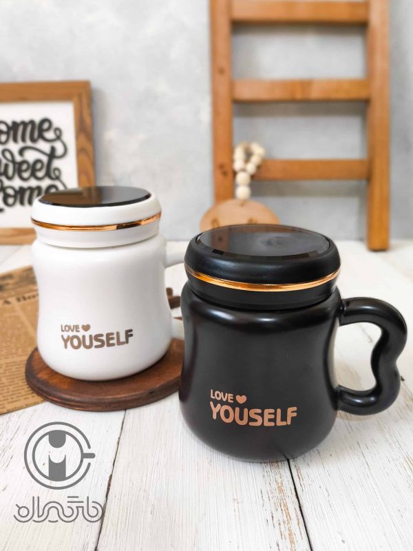 ماگ سرامیکی درب‌آینه Love yourself