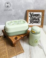 ظرف غذا دوطبقه و قمقمه نی‌دار طرح میوه - Image 5