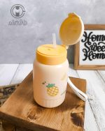 ظرف غذا دوطبقه و قمقمه نی‌دار طرح میوه - Image 8