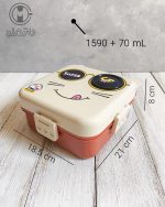 لانچ باکس دوطبقه وارداتی طرح گربه - Image 10