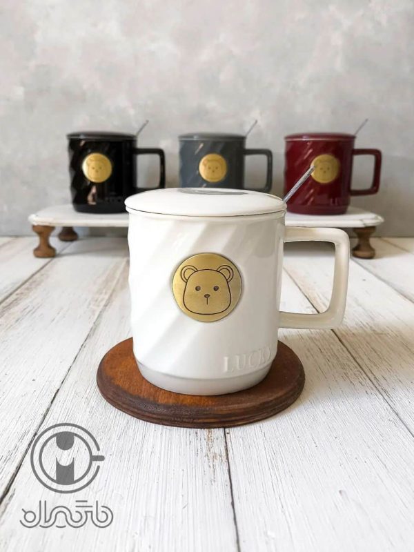 ماگ سرامیکی درب دار تدی Lucky