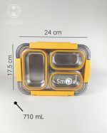 خرید لانچ باکس استیل سه قسمته 710 میل smile