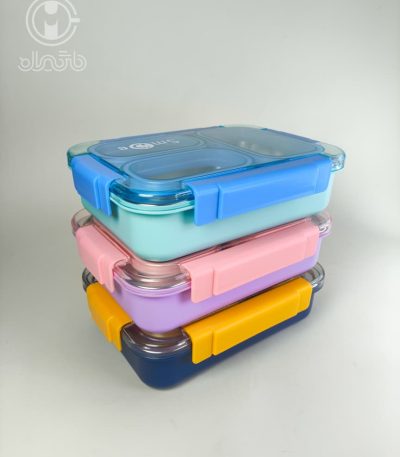 خرید لانچ باکس استیل سه قسمته 710 میل smile