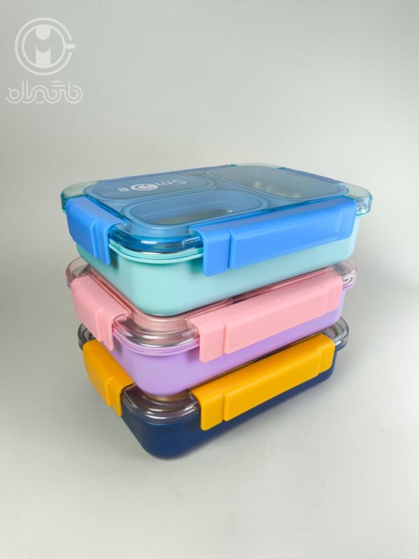 خرید لانچ باکس استیل سه قسمته 710 میل smile