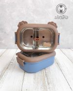 لانچ باکس وارداتی استیل طرح خرسی