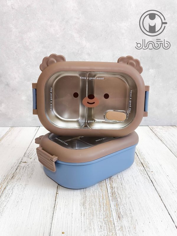لانچ باکس وارداتی استیل طرح خرسی