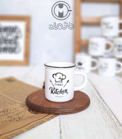 شات سرامیکی لبه مشکی طرح kitchen