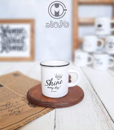 شات سرامیکی لبه مشکی طرح shine