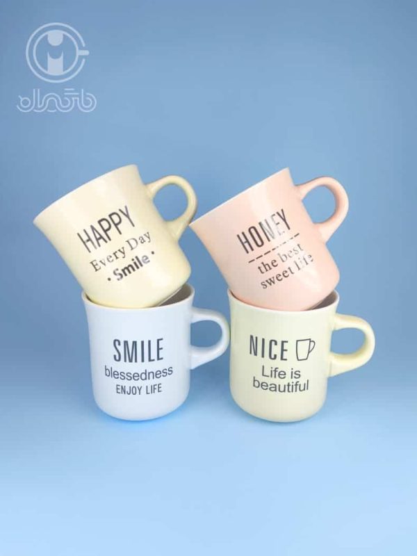 ماگ سرامیکی تکست دار رنگی