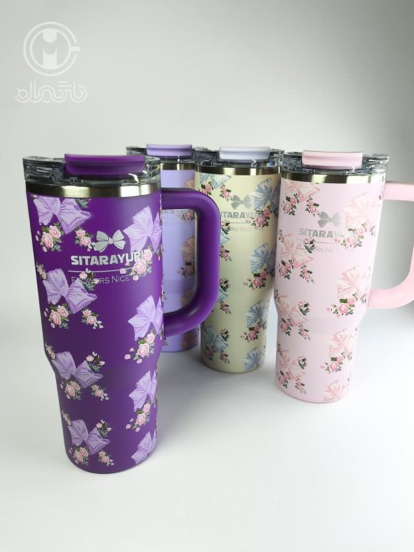 تراول ماگ (تامبلر) گلدار ۹۰۰ میل سیتارایوری Sitarayuri