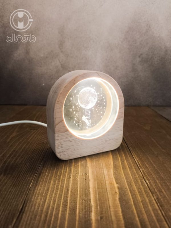 چراغ خواب دورچوبی کریستالی سایز متوسط