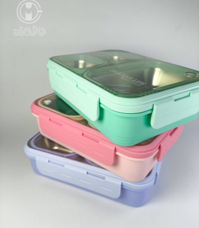 ظرف غذا (لانچ‌باکس) استیل واشردار 850 میل delicious برند laxson